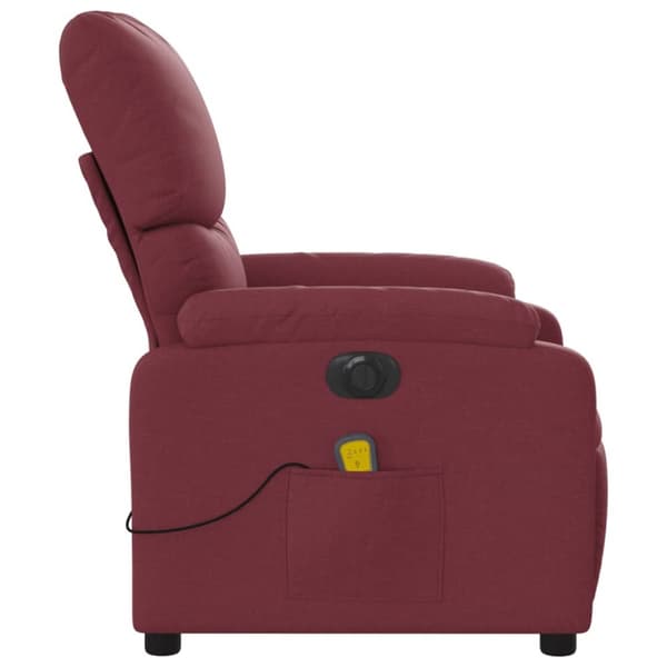 vidaXL Elektrisk massagefåtölj vinröd tyg