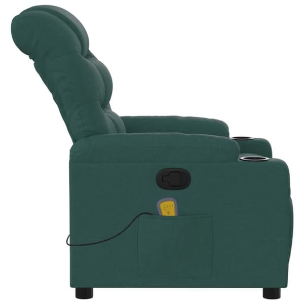 vidaXL massagestol stof mørkegrøn