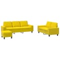 Miniatyrbillede 1 af 9: vidaXL sofasæt 3 dele stof lysegul