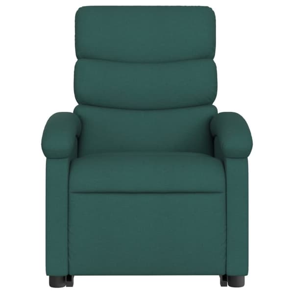vidaXL Elektrisk massagefåtölj med uppresningshjälp mörkgrön tyg