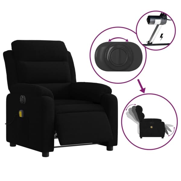 vidaXL massagestol velour sort