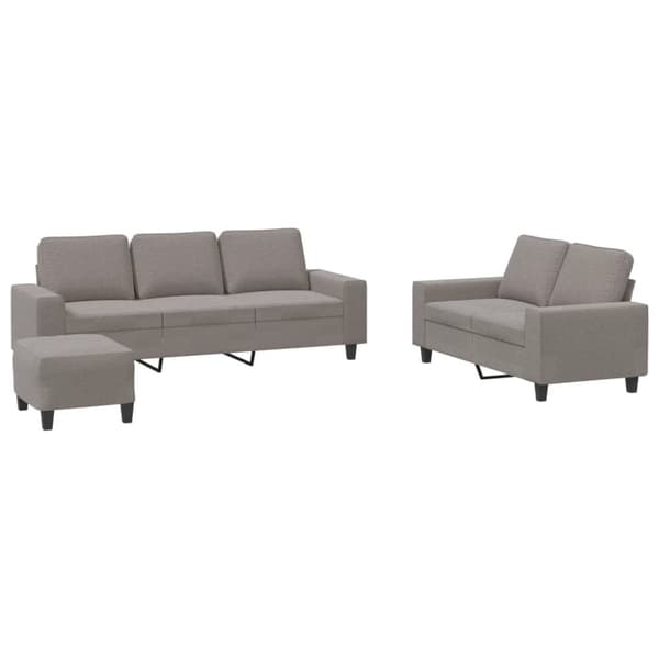 vidaXL sofasæt 3 dele stof gråbrun