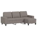Miniatyrbillede 1 af 9: vidaXL 3-personers sofa med fodskammel 180 cm stof Gråbrun