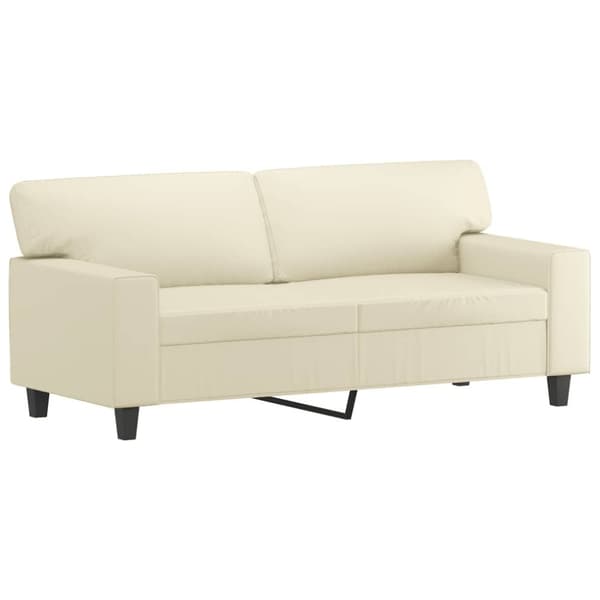 vidaXL 2-sits soffa med prydnadskuddar gräddvit 140 cm konstläder