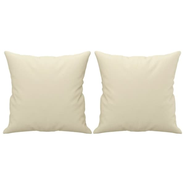vidaXL 2-sits soffa med prydnadskuddar gräddvit 140 cm konstläder