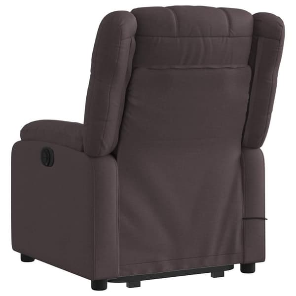 vidaXL Massagefåtölj med uppresningshjälp mörkbrun tyg