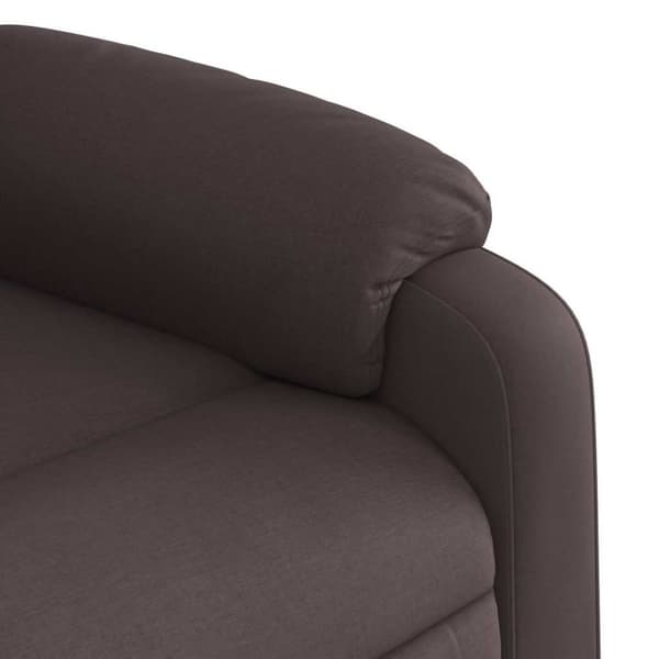 vidaXL Massagefåtölj med uppresningshjälp mörkbrun tyg