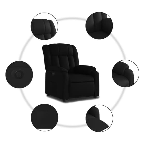 vidaXL Reclinerfåtölj med uppresningshjälp svart konstläder
