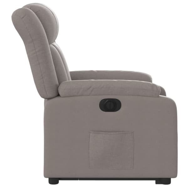 vidaXL Elektrisk reclinerfåtölj med uppresningshjälp taupe tyg