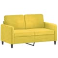 Miniatyrbillede 2 af 7: vidaXL sofasæt 2 dele velour gul