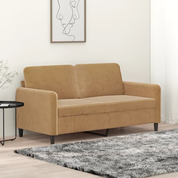 vidaXL 2-personers sofa 140 cm fløjl brun