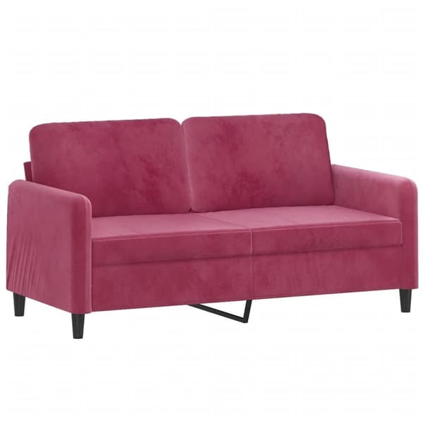 vidaXL sofasæt 3 dele med puder velour vinrød