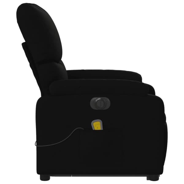 vidaXL Elektrisk massagefåtölj med uppresningshjälp svart tyg