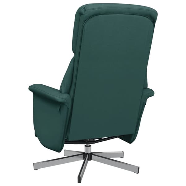 vidaXL Reclinerfåtölj med fotstöd mörkgrön tyg