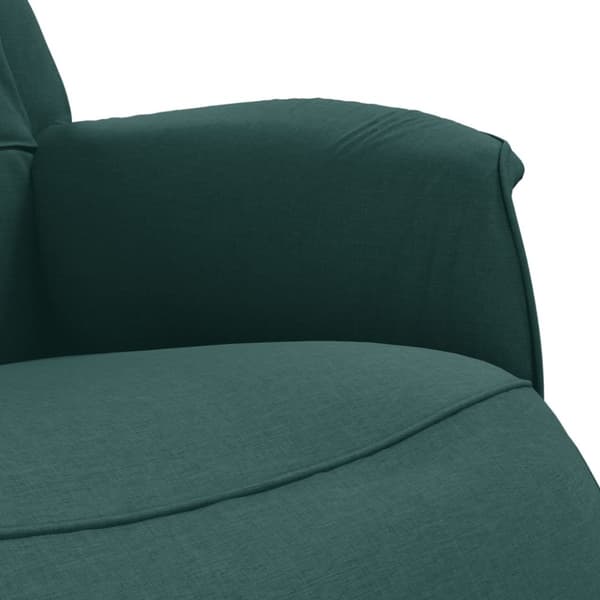 vidaXL Reclinerfåtölj med fotstöd mörkgrön tyg
