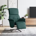 Miniatyrbild 9 av 9: vidaXL Reclinerfåtölj med fotstöd mörkgrön tyg
