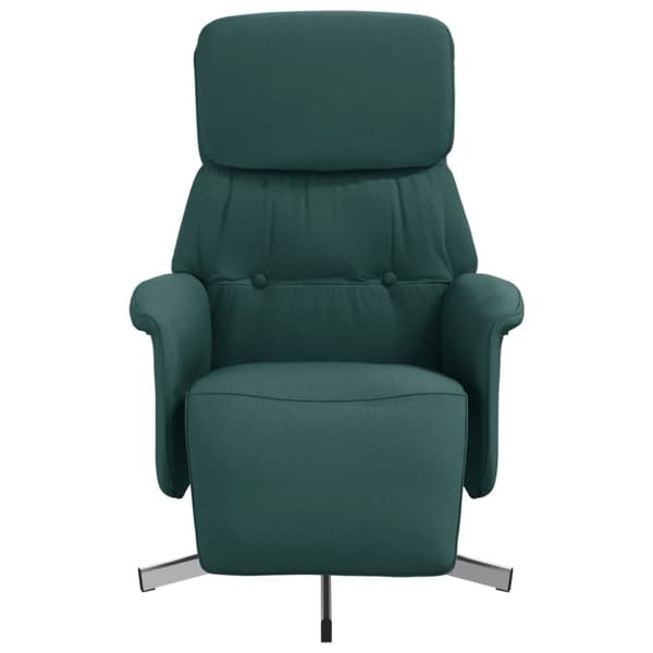 vidaXL Reclinerfåtölj med fotstöd mörkgrön tyg