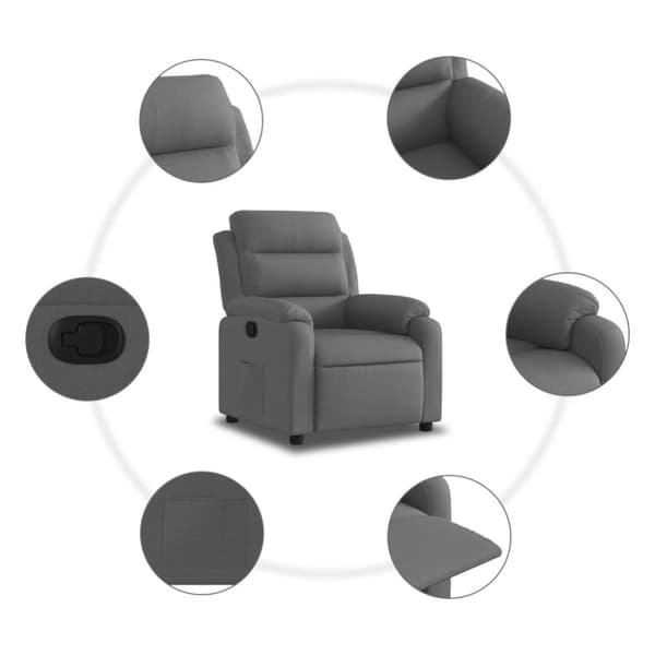 vidaXL Reclinerfåtölj mörkgrå tyg