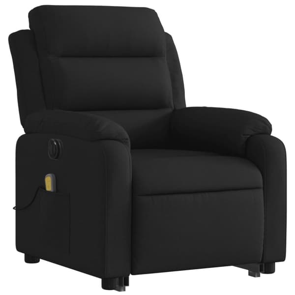 vidaXL Elektrisk massagefåtölj med uppresningshjälp svart tyg