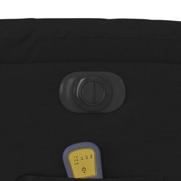 vidaXL Elektrisk massagefåtölj med uppresningshjälp svart tyg