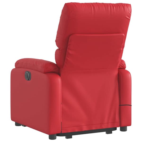 vidaXL Massagefåtölj med uppresningshjälp röd konstläder
