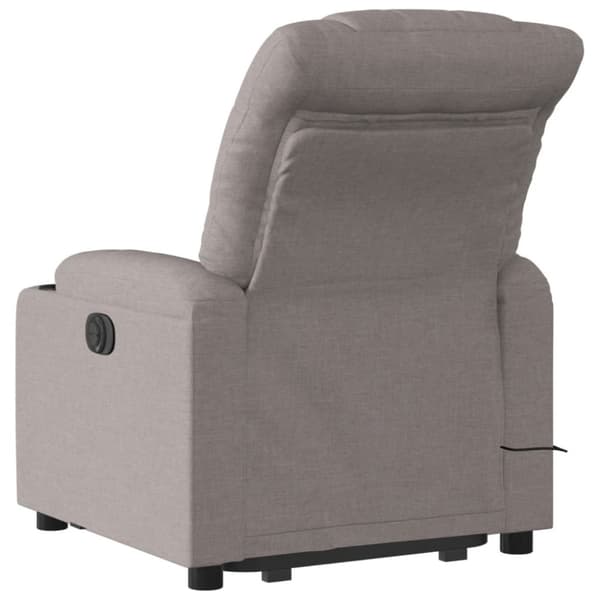 vidaXL Elektrisk massagefåtölj med uppresningshjälp taupe tyg