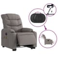 Miniatyrbild 6 av 11: vidaXL Elektrisk massagefåtölj med uppresningshjälp taupe tyg