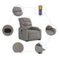 Miniatyrbild 8 av 11: vidaXL Elektrisk massagefåtölj med uppresningshjälp taupe tyg