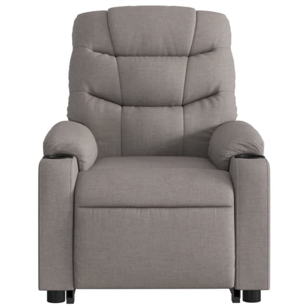 vidaXL Elektrisk massagefåtölj med uppresningshjälp taupe tyg