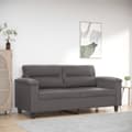 Miniatyrbillede 8 af 8: vidaXL 2-personers sofa 140 cm kunstlæder grå