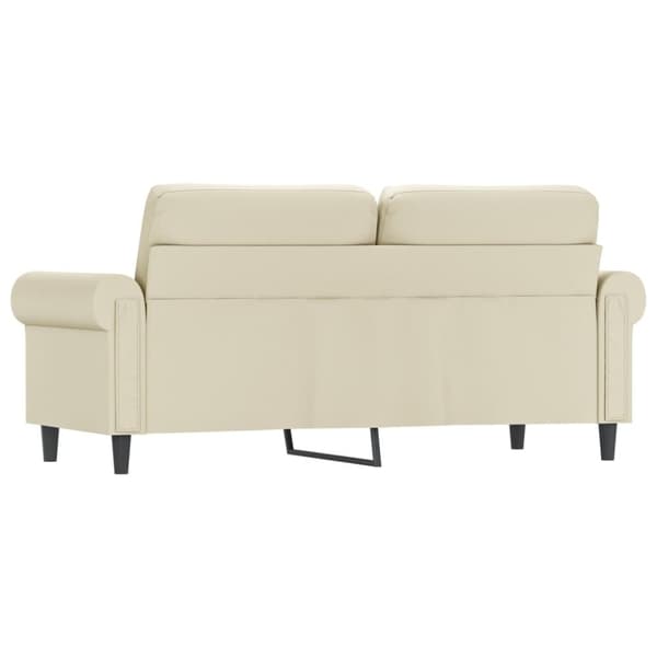 vidaXL 2-sitssoffa Grädde 140 cm konstläder