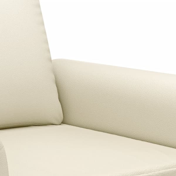 vidaXL 2-sitssoffa Grädde 140 cm konstläder