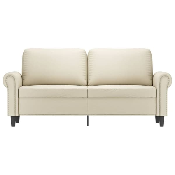 vidaXL 2-sitssoffa Grädde 140 cm konstläder