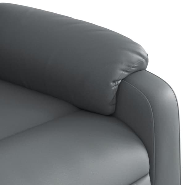 vidaXL Reclinerfåtölj med uppresningshjälp grå konstläder