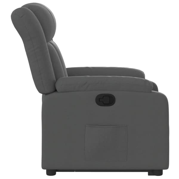 vidaXL Reclinerfåtölj med uppresningshjälp mörkgrå tyg