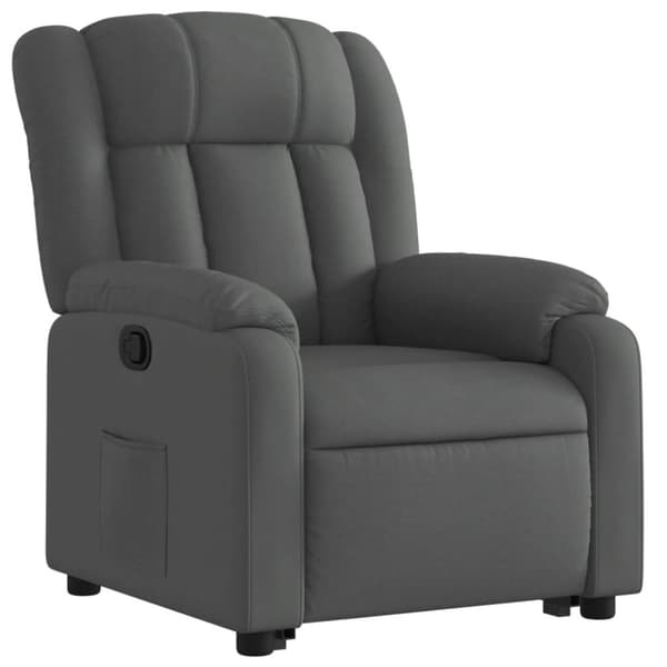 vidaXL Reclinerfåtölj med uppresningshjälp mörkgrå tyg