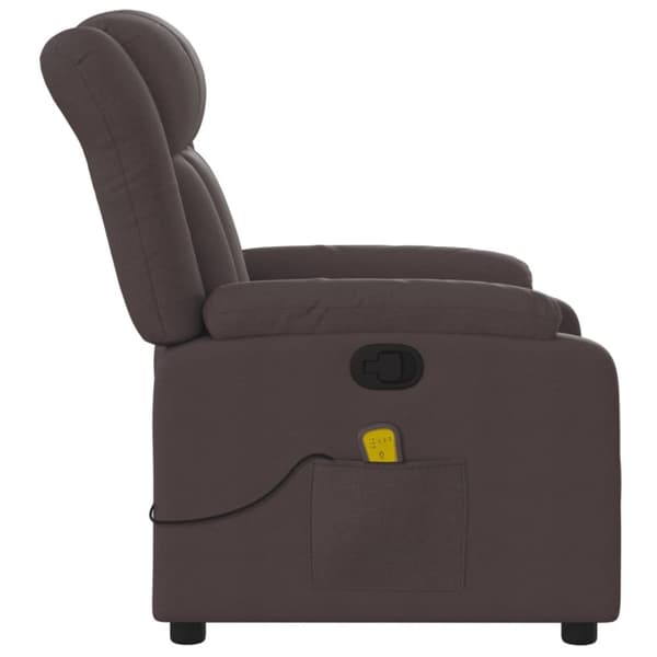 vidaXL Massagefåtölj mörkbrun tyg
