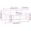 Miniatyrbillede 8 af 8: vidaXL 3-personers sofa med puder 180 cm mikrofiberstof cremefarvet