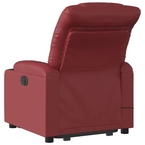 vidaXL Massagefåtölj med uppresningshjälp vinröd konstläder