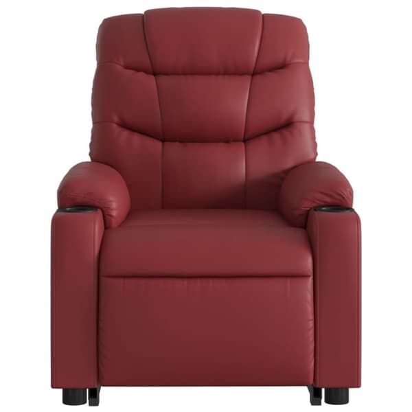 vidaXL Massagefåtölj med uppresningshjälp vinröd konstläder