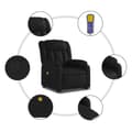 Miniatyrbild 6 av 11: vidaXL Massagefåtölj med uppresningshjälp svart konstläder