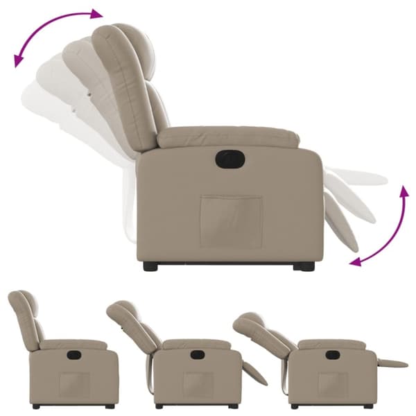 vidaXL Reclinerfåtölj med uppresningshjälp cappuccino konstläder