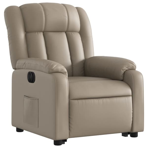 vidaXL Reclinerfåtölj med uppresningshjälp cappuccino konstläder