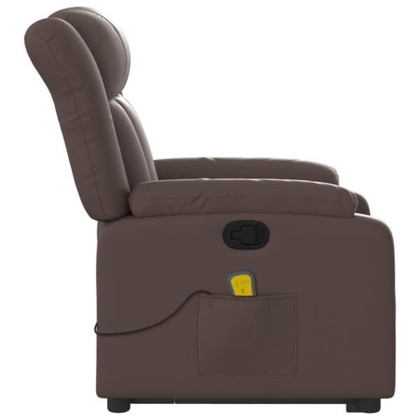 vidaXL løftestol med massagefunktion kunstlæder brun