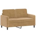 Miniatyrbillede 3 af 8: vidaXL sofasæt 2 dele med puder velour brun