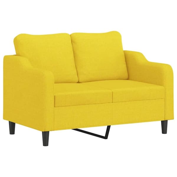 vidaXL sofasæt 2 dele med puder stof lysegul