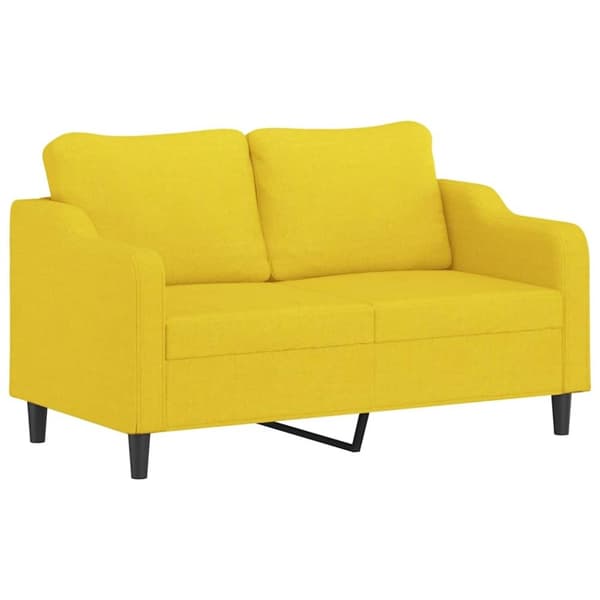 vidaXL sofasæt 2 dele med puder stof lysegul