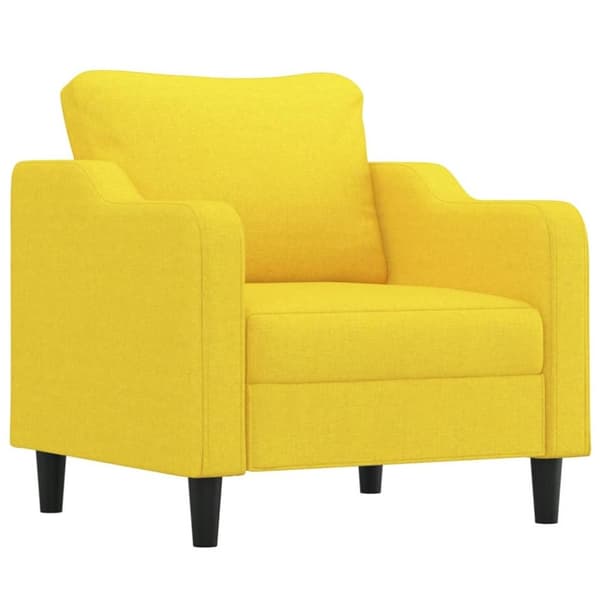 vidaXL sofastol med fodskammel 60 cm stof Lysegul
