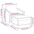 Miniatyrbillede 6 af 7: vidaXL sofastol med fodskammel 60 cm stof Lysegul