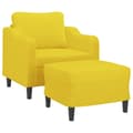 Miniatyrbillede 2 af 7: vidaXL sofastol med fodskammel 60 cm stof Lysegul